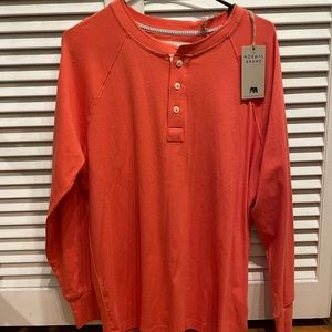The Normal Brand medium long sleeve puremeso Henley in sunrise. NWT